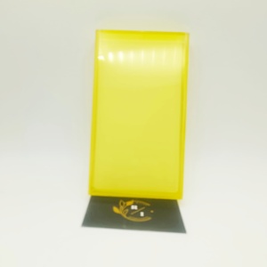 Palette à cils en acrylique jaune avec logo personnalisé et 2 couvercles, support pour extensions de cils, pour outils de salon de beauté, vente en gros - Product Image 6