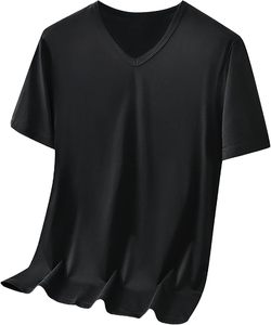Camiseta Básica de Cuello Redondo, Holgada, Ligera, de Verano, para Uso Diario, para Hombre, de Algodón Liso - Product Image 3