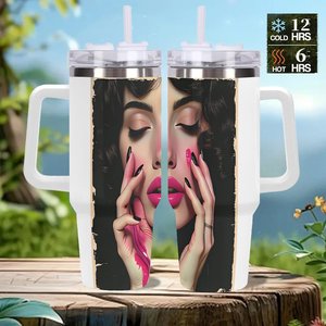 Stainless Steel Tumbler 40oz Double Wall Insulated Travel Mug With Handle For <b>Coffee</b> Tea Hot Cold Drinks - Product Image 2