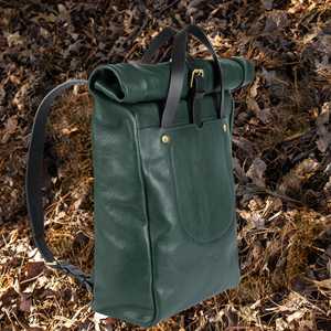 Handmade Distressed Leather Roll Top Backpack Rugged Rucksack <b>For</b> <b>Men</b> Artisan Quality Laptop Travel <b>Bag</b> LRTB-0143C - Product Image 6