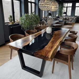 Fresh Arrival Epoxy Resin Top Modern Center <b>Table</b> with Metal Frame Living Room Furniture Epoxy <b>Table</b> Customized - Product Image 5