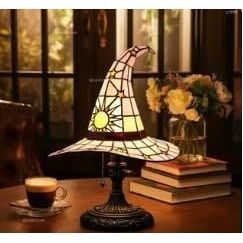 Lampada Artigianale a Forma di Cappello da Strega Viola, Illuminazione Spaventosa e Divertente per Feste, Decorazioni per Camere da Letto di Piccole Streghe - Product Image 2