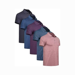 Chemises tissées décontractées à manches courtes et fermeture éclair pour hommes, couleur unie, séchage rapide, anti-plis, respirantes, avec logo personnalisé pour équipe - Product Image 4