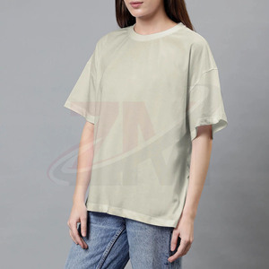 Camiseta de Cuello Redondo Extra Grande Personalizada para Mujer, Manga Corta, Corte Holgado, Color Sólido, Algodón Jersey, Ropa Casual de Primavera/Verano - Product Image 3