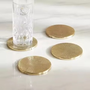 Artistic Metal <b>Coaster</b> <b>Set</b> Decorative Beverage <b>Coasters</b> for Kitchen Coffee Table and Office Use - Product Image 4