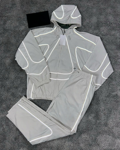 Reflective <b>Summer</b> Hooded Windbreaker Set Unisex Nylon Tracksuit <b>Jacket</b> Shorts Custom Logo 2 piece Nylon shorts Sets - Product Image 6