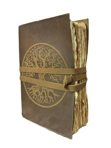 Cuaderno de tapa blanda hecho a mano con diseño redondo del Árbol de la Vida en relieve sobre cuero genuino, cuaderno de diseños antiguos y cuaderno de bocetos. - Product Image 2
