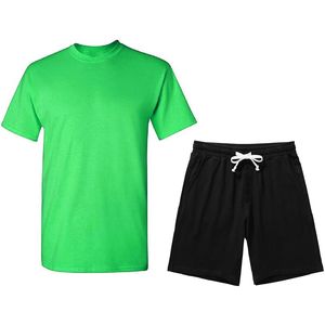 Men's Summer Cotton T Shirt <b>Set</b> Comfortable Breathable <b>Knitted</b> Shorts and Shirt <b>Sets</b> for Warm Weather - Product Image 2