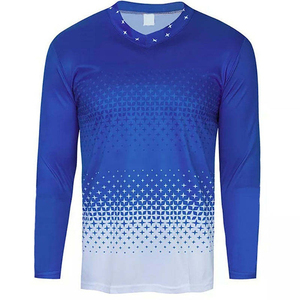 Chemise de pêche à manches longues pour homme, motif dégradé bleu, impression par sublimation, UPF 50, anti-UV, polyester, pull-over, taille adulte, respirant - Product Image 1