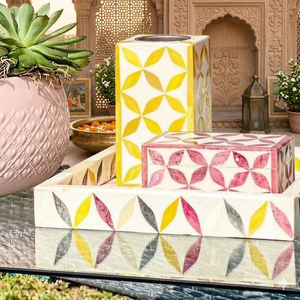 Juego de Bandeja para Incienso y Caja de Almacenamiento con Incrustaciones de Resina Ecológica, Listo para Enviar, con Aroma a Té, Bergamota y Océano, para Regalos de Ramadán - Product Image 6