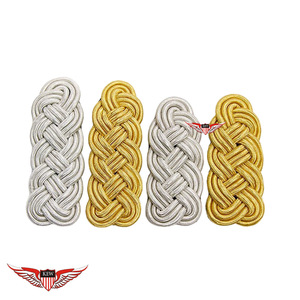KEW Epaulettes Grey <b>Braided</b> Black Back Eco-Friendly Vintage Embroidered Customizable Luxury <b>Accessory</b> - Product Image 4