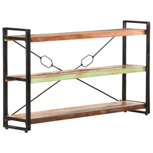 Librería de Madera Reciclada de Colores Mixtos con Acero Negro, un Mueble Único y Elegante para Exhibir en tu Hogar u Oficina - Product Image 1