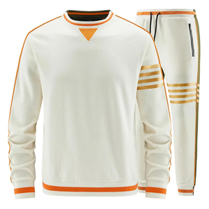 Conjunto Deportivo para Hombre, Diseño 2 en 1, Blanco y Naranja, Ligero, Transpirable, con Capucha, Manga Larga, Cierre con Cordón, para Otoño - Product Image 1