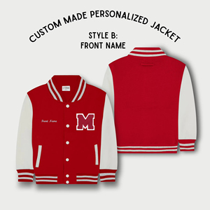 Custom kid's Wool Letterman Real Leather Varsity <b>Jacket</b> Black with Red Color Embroidery Logos Patches and Labels <b>jacket</b> for kids - Product Image 4