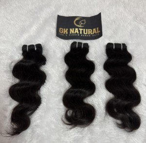 Extensiones de Cabello Humano Ondulado Natural a Granel, Cabello Indio Remy Virgen, Trama Única, Estilo Negro, Doble Trama - Product Image 4