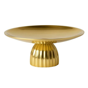 Base Redonda Dorada para Pastel, Base de Aluminio con Pedestal Acanalado para Servir Pasteles, Ideal para Anfitriones, Reposteros y Decoración de Mesa - Product Image 1