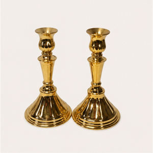 Luxury <b>Brass</b> Taper Candle <b>Holders</b> Set Vintage Gold Metal <b>Candlestick</b> Stands for Wedding Table Centerpieces Modern Home Decor - Product Image 1