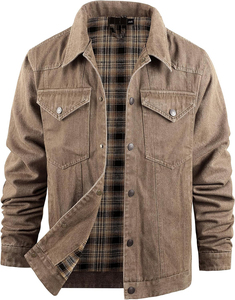 Conjunto de Ropa para Hombre al por Mayor, Estilo Cargo de Dos Piezas, Atuendos Urbanos Personalizados, Chaqueta Bomber de Mezclilla Pesada con Lavado Ácido para Hombre - Product Image 1
