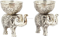 Statue d'éléphant bohème en argent, coffret cadeau pour Diwali
