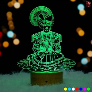 Lampe de nuit LED 3D Illusion Swaminarayan de qualité export, lumière décorative en acrylique pour salle de Pooja, temple domestique, chambre à coucher - Fournisseur en gros - Product Image 4