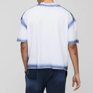 Cropped Boxy Fit Oversized High Quality T-shirt 100% Cotton <b>Knitted</b> Breathable Custom Printed Street Style Anti-Pilling for Men - Product Image 5