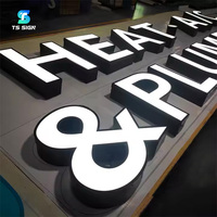 Enseigne commerciale lumineuse sur pied, lettres en relief 3D personnalisées en acrylique et acier inoxydable, logo éclairé par LED pour devanture de magasin