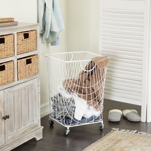 Heavy Duty Iron Laundry <b>Basket</b> For Organizing Clothes In Bathroom Bedroom Laundry Room And Home - Product Image 5