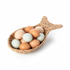 Panier de rangement en jacinthe d'eau tressée, fait main, naturel, pour fruits, décoration rustique, fournisseur éco-responsable, best-seller - Product Image 3