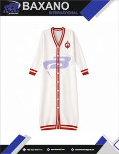 Suéter tipo cárdigan informal de invierno para hermandad Delta Sigma Theta DST, de lana/acrílico, con estampado rojo y logotipo bordado en la parte delantera. - Product Image 5