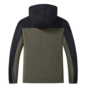 4 Way Stretch Hooded <b>Men</b> Windproof <b>Jacket</b> Front Logo Technical Fabric Active Sport Coat Flexible Performance Athletic Outerwear - Product Image 2