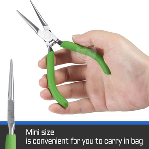 Pince à bec effilé légère de 5 pouces pour la fabrication de bijoux, en acier inoxydable, mâchoires dentelées pour plier et saisir le fil, surface lisse - Product Image 5