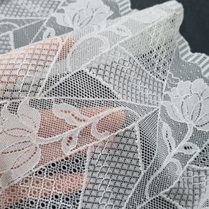 Cinta Elástica de Encaje Floral de 21 cm, Ligera, de Nailon y Spandex, Tejido Elástico de Punto, Color Personalizado para Vestidos de Novia y Lencería - Product Image 5