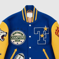 Vestes de baseball en laine chenille brodées avec logo personnalisé pour hommes, style vintage, veste varsity en laine pour hommes