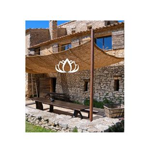 Toldo de Cuero Reciclable Ecológico BLUE LOTUS, MUY VENDIDO |   Sombrilla Rectangular Hecha a Mano de Diseño Moderno para Casa de Campo - Product Image 1