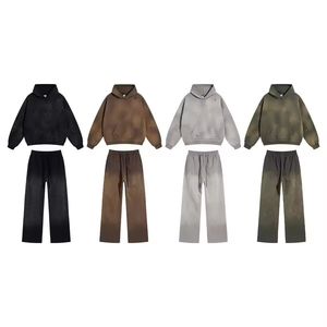 Conjunto Deportivo de Dos Piezas para Hombre, Estilo Jogger con Lavado Ácido, OEM ODM, Marca Privada, Sudadera Oversize, Ropa Casual Urbana al por Mayor - Product Image 1