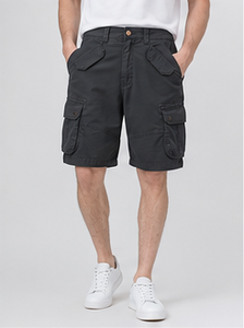 Pantalones Cortos de Lona de Alta Calidad para Hombre, Cintura Elástica, Multibolsillos, Corte Ajustado, Estilo Urbano - Product Image 4