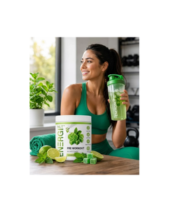 Poudre pré-entraînement EnergiNut Mojito sans sucre, sans produits laitiers, sans gluten, sans OGM, fabriquée aux États-Unis, pour l'énergie, la concentration et le soutien musculaire. - Product Image 4