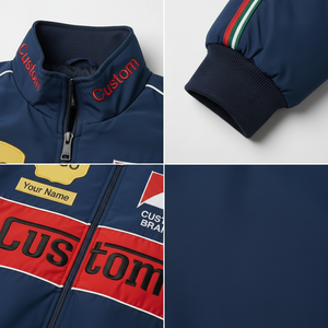 Men Custom Racing Jacket Bomber Style Polyester Winter jacket Custom Embroidered Teamwear Supplier - Product Image 5