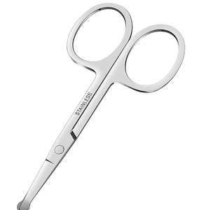 กรรไกรตัดขนจมูกความแม่นยำสูง สแตนเลสสตีล ปลายมน ปลอดภัย สำหรับตัดแต่งขน กรรไกรสำหรับช่างตัดผม ร้านเสริมสวย อุปกรณ์เสริมความงาม - Product Image 1