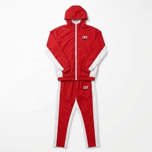 Ensemble de survêtement pour homme à capuche avec fermeture éclair, en polyester, pour l'entraînement, jogging, sport, deux pièces, vêtements de sport, ensembles de course - Product Image 4