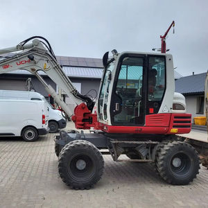 Excavatrice jaune polyvalente d'occasion de 3 tonnes avec cabine de sécurité à vue panoramique et flèche déportée pour les travaux d'infrastructure en espace restreint - Product Image 1