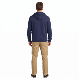 Sweat à capuche décontracté pour homme en molleton 100% coton, 300 grammes, avec poche, col uni, logo frontal, plusieurs tailles disponibles - Product Image 2