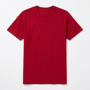 T-shirt pour homme bleu marine à manches courtes et col rond, 100 % coton, coupe classique, décontracté, respirant, motif lettres, tricoté, teint uni - Product Image 4