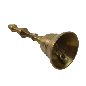 Brass Antique Bells Gold Color Christmas Festive <b>Gift</b> and Souvenir Large Metal Craft Bells Wood Handle Large Church Design - Product Image 6