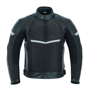 Chaqueta de Motocicleta de Cuero PU para Hombre, Ropa de Motociclista Cálida y Resistente al Viento, Chaqueta de Carreras de Motocross Transpirable con Armadura - Product Image 3