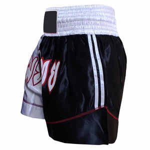 Pantalones Cortos Deportivos Ligeros de Satén Bicolor para Entrenamiento y Competición, Transpirables, de Alto Rendimiento, para Muay Thai - Product Image 4
