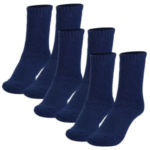 3 paires de chaussettes thermiques d'hiver en laine pour hommes, douces, confortables, épaisses, absorbant l'humidité, noires - Product Image 1
