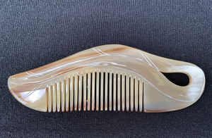 Artisan buffalo horn comb professional hair styling tool <b>smooth</b> rounded edge design - Product Image 3