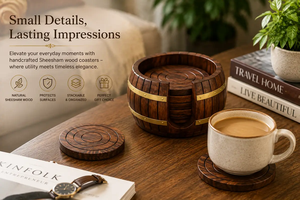 Ensemble de sous-verres en bois avec support, bois naturel, pour boissons, tasses à café, mugs, verres à vin, décoration pour la maison, la cuisine, la salle à manger, le restaurant, le bureau - Product Image 2