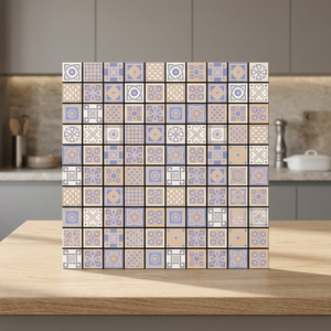 Carreaux de sol en céramique Vistaar Premium de style européen marocain à motifs floraux 30x30cm, imperméables, résistants à l'usure, finition mate pour villa - Product Image 1